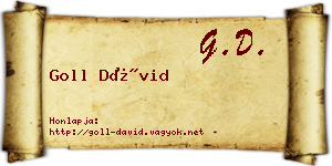 Goll Dávid névjegykártya